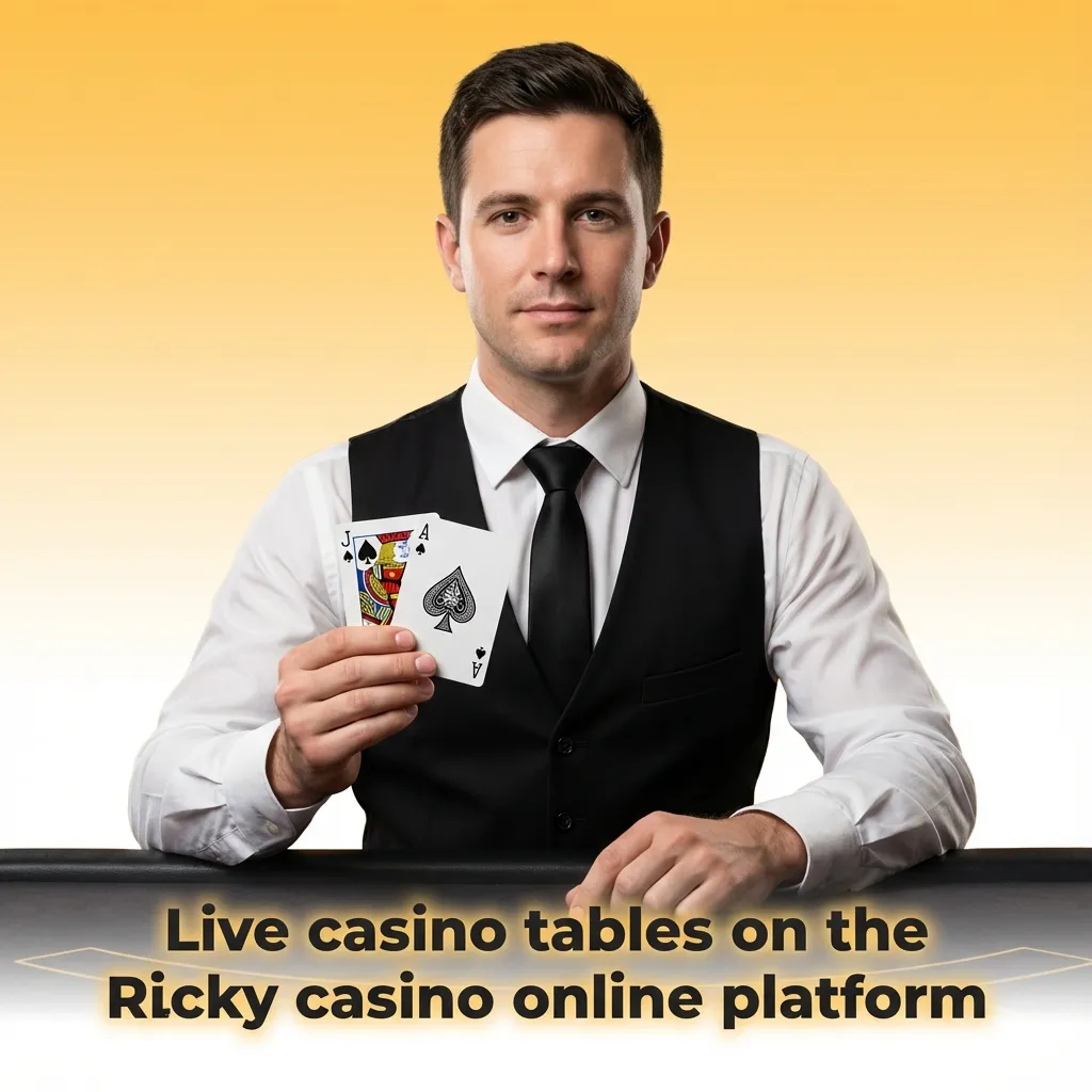 Ricky Casino live lobby screen showing real dealer tables for blackjack, roulette, baccarat, poker and game shows