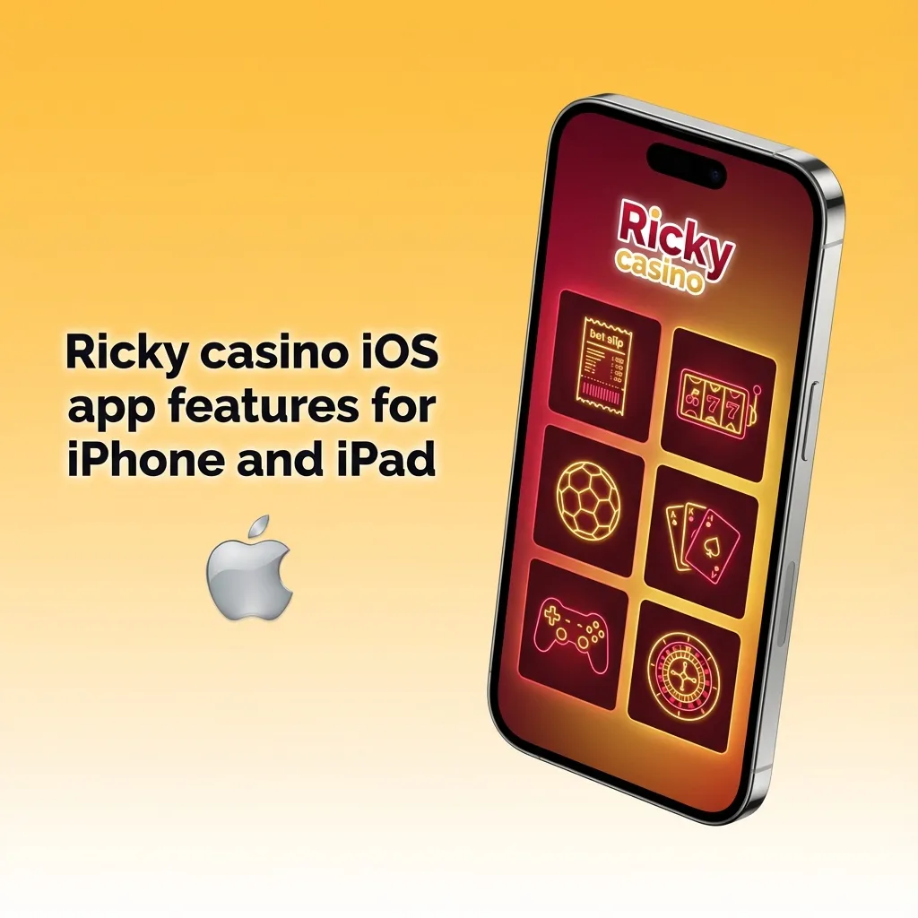 Ricky casino iOS app on iPhone and iPad showing pokies, sports betting, and live dealer games for Australian players