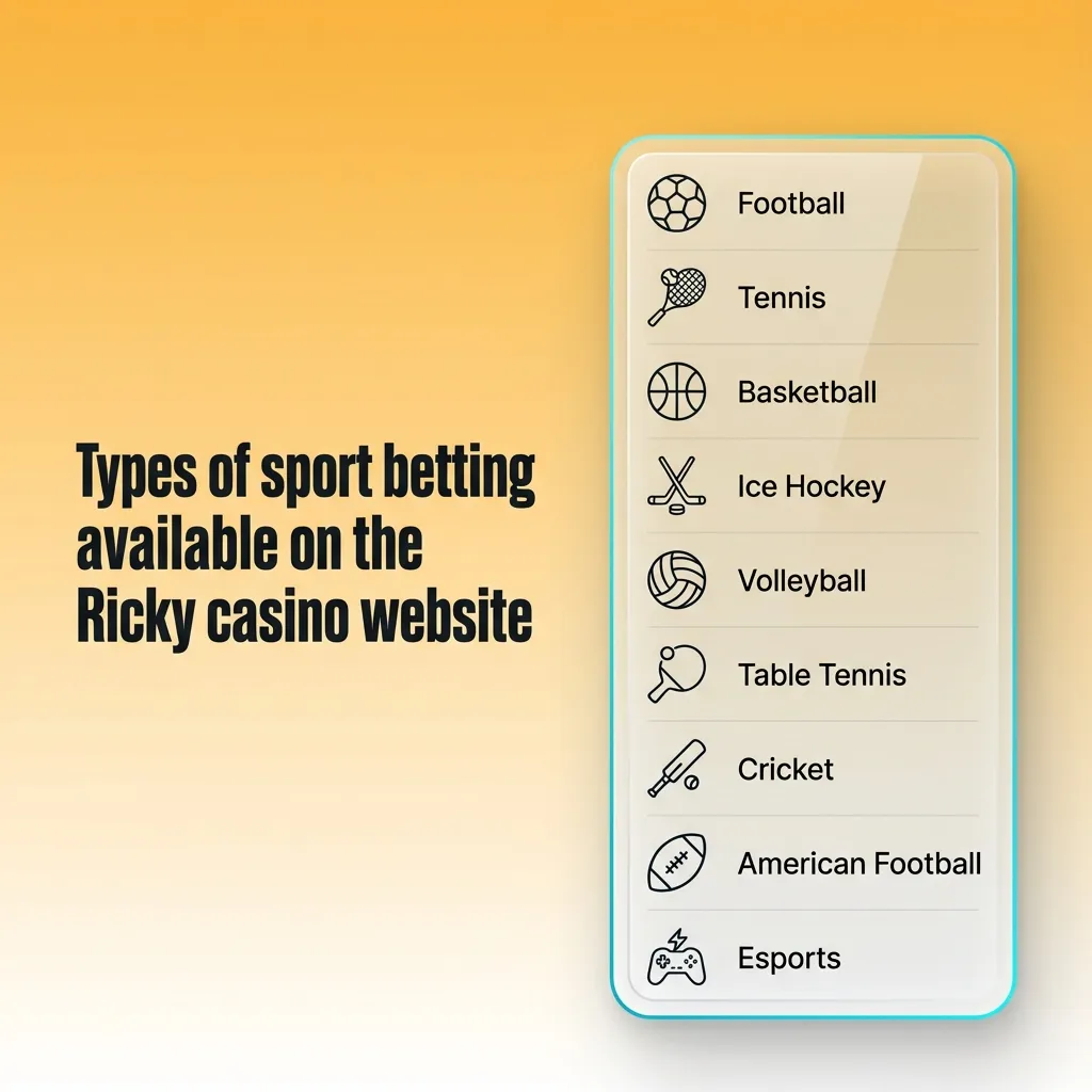 Ricky casino sports betting page showing AFL, NRL, cricket, soccer and tennis markets with live and pre-match options